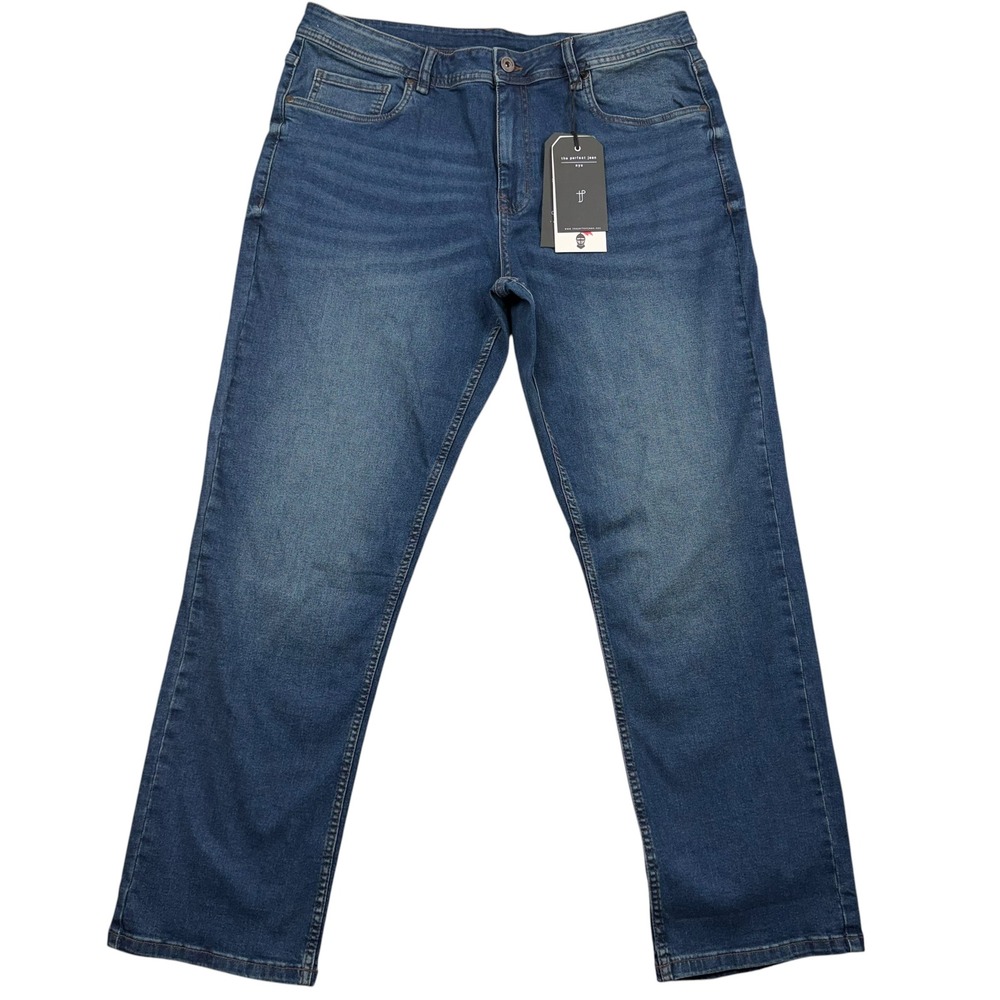 The Perfect Jean NYC Denim Pants Mens 36x30 Admiral Blue Stretch JU9T3NAMR